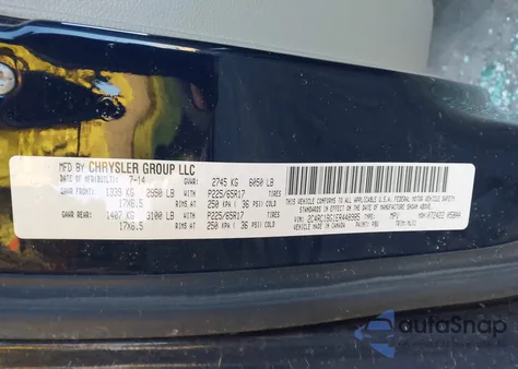 2014 Chrysler Town & Country Touring z USA, uszkodzony, nr VIN 2C4RC1BG1ER448985